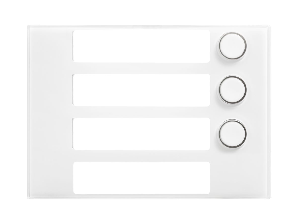 Frontplatte für Ruftastenmodul Urmet Alpha, 3×Taste, IP55, weiss