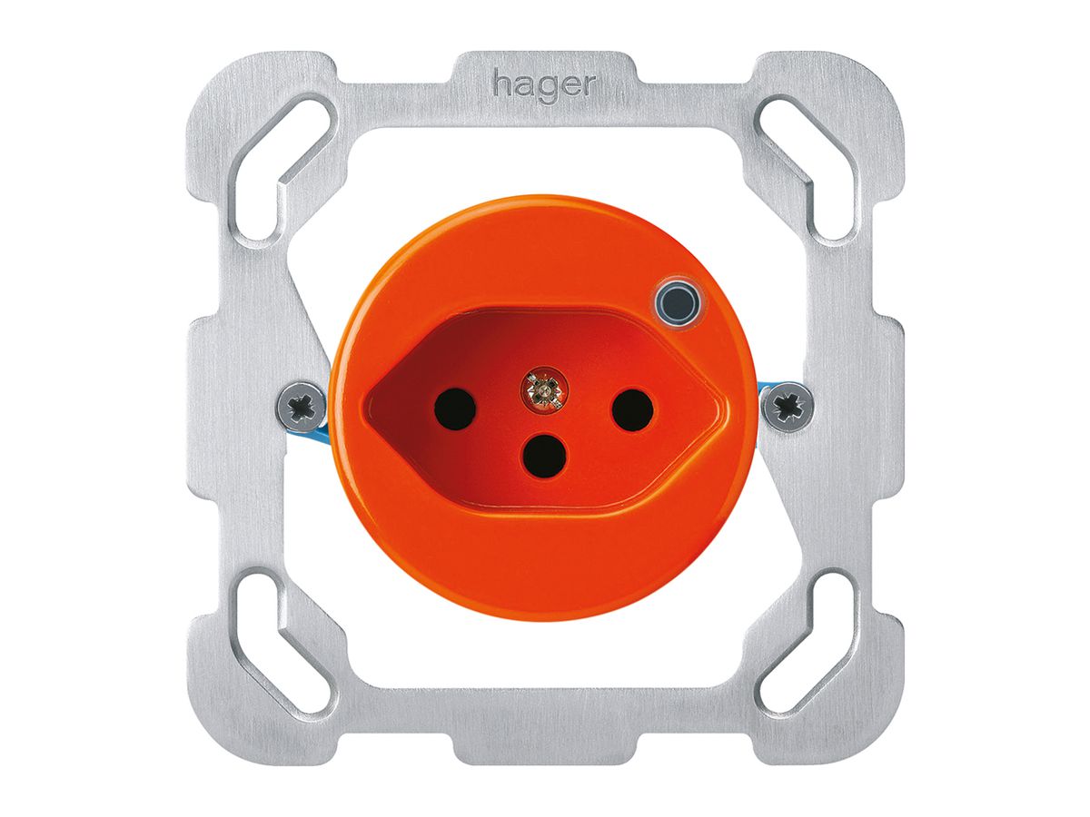 UP-Steckdose Hager basico 1×Typ 13 beleuchtet B orange