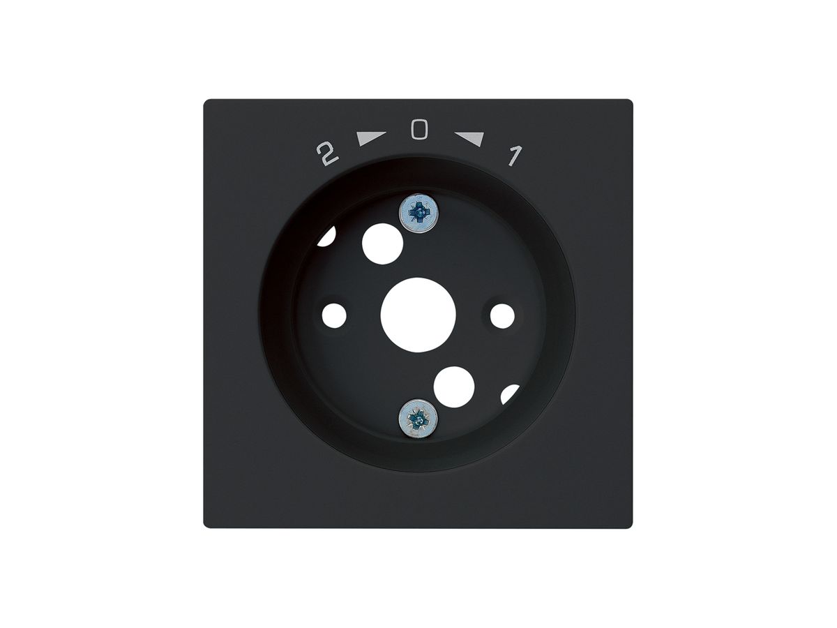Frontplatte kallysto 1->0<-2 60×60mm für SchwenkTaster schwarz