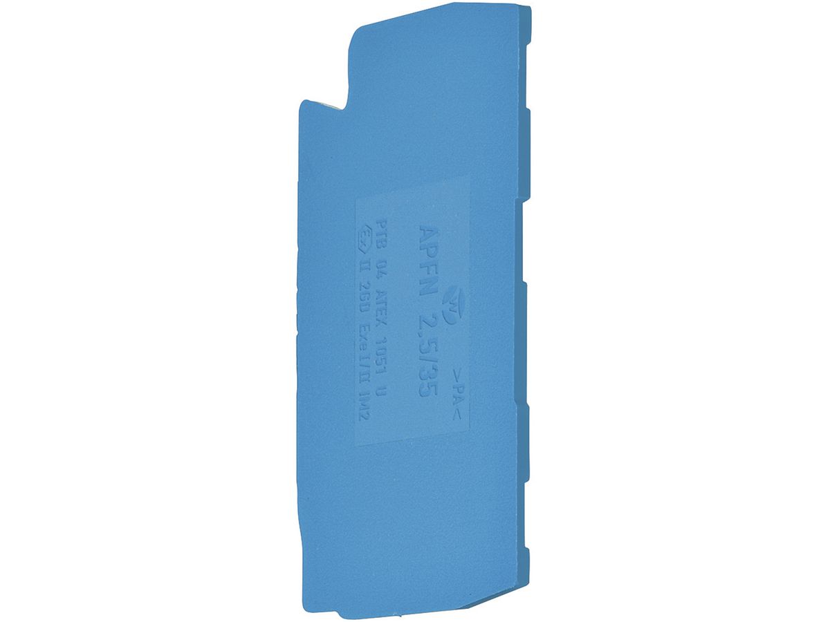 Abschlusswand Hager für KYA02NH2 N-Klemmen 2.5mm² blau