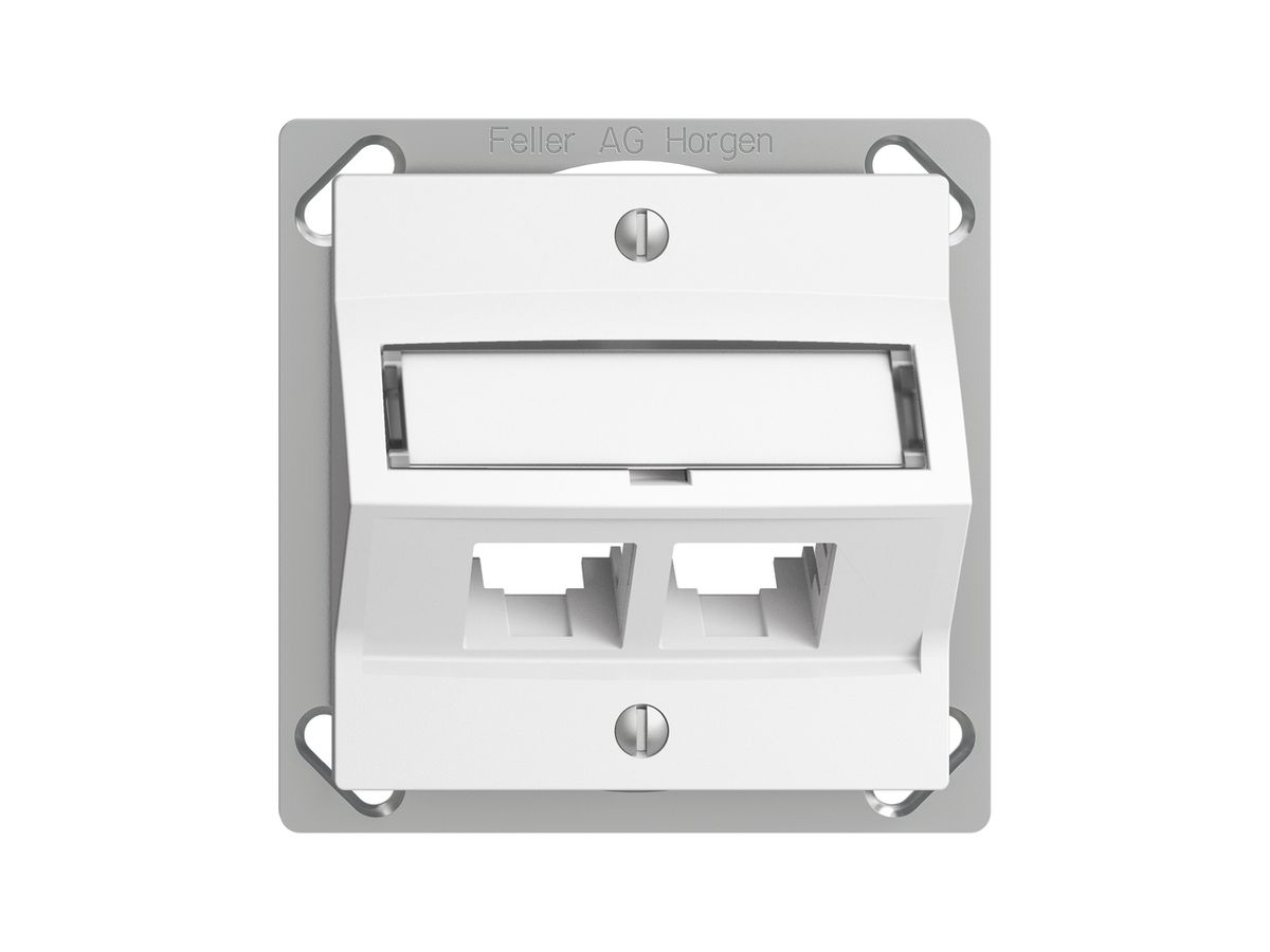 EB-Montageset S-One EDIZIOdue FM.TE für 2×RJ45 schräg, weiss