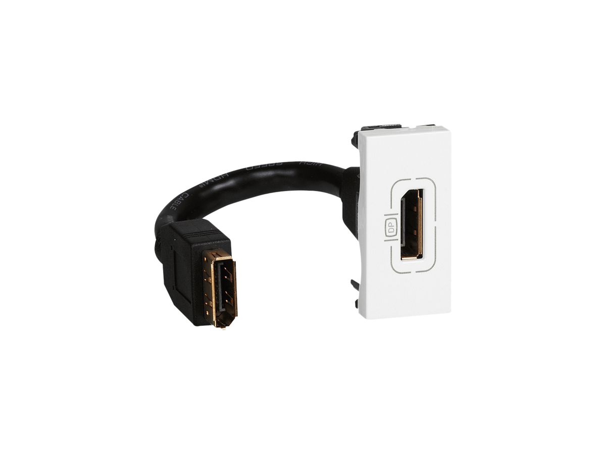 EB-Displayport Legrand Mosaic, mit Anschlusskabel, 1 Modul, weiss