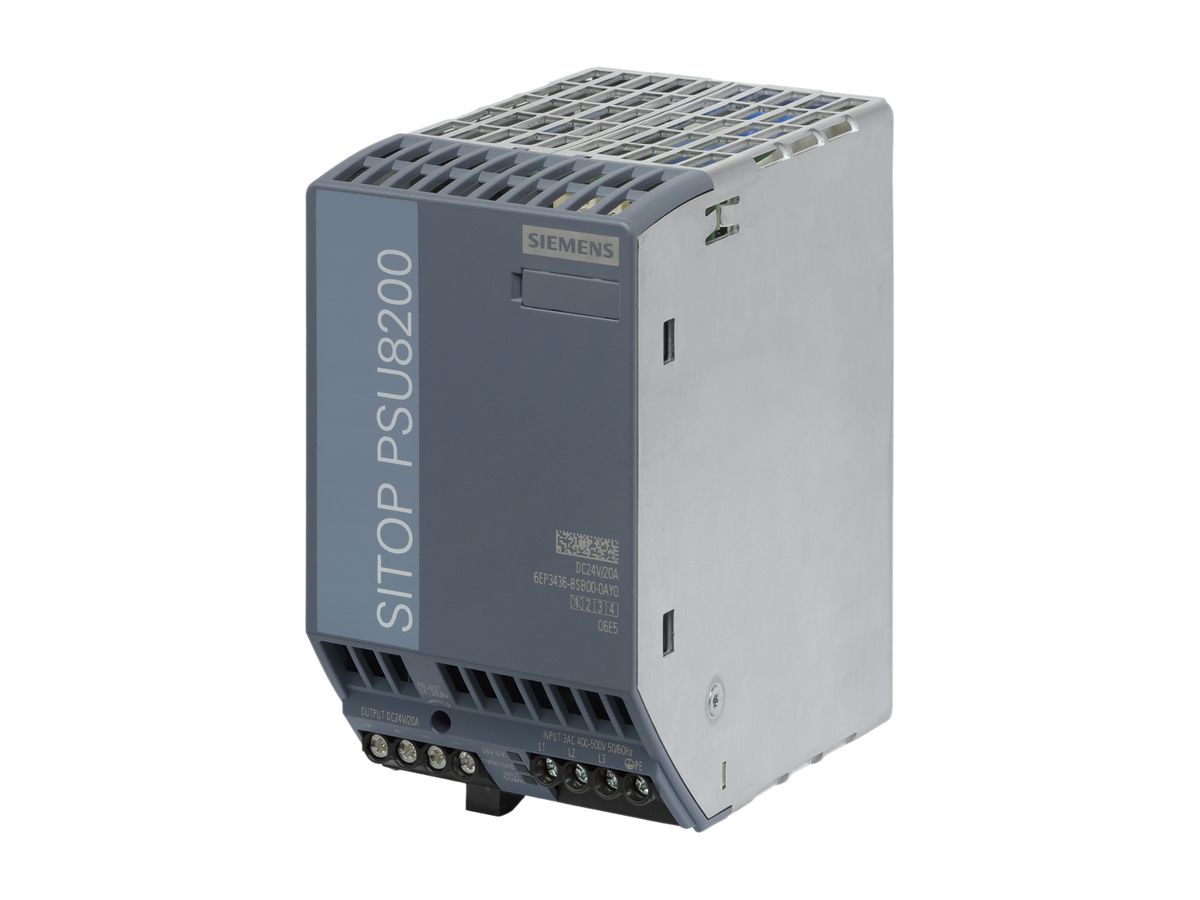 Stromversorgung Siemens SITOP PSU8200, IN:400…500VAC (3L), OUT:24VDC/20A