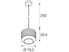 Pendelleuchte SLV PANTILO E27 1×0…15W Ø195mm Silber