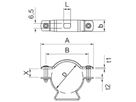 Rohr-/Kabelschelle Bettermann, mit Schraubenloch, Ø10…12mm, V2A, 1.4301