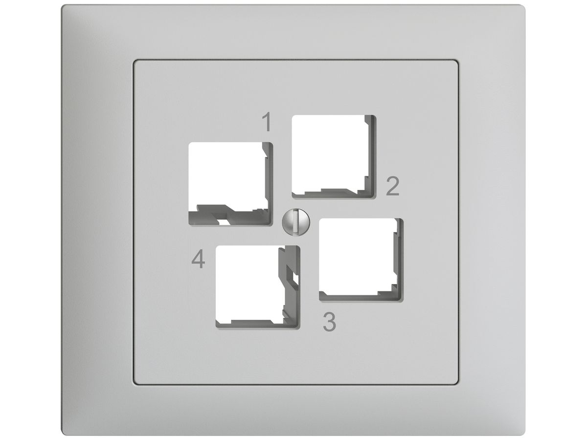 EB-Montageset EDIZIOdue FKE EASYNET S-One, für 4×RJ45, geradeauslass, hellgrau