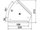 Deckel BET RBD 45° 200×225mm Stahl bandverzinkt Zink-Aluminium