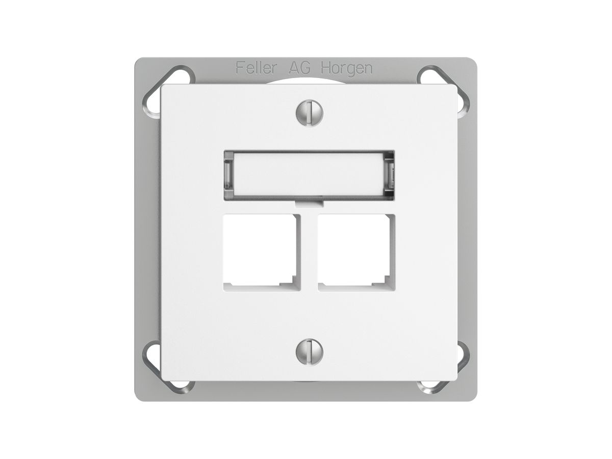 EB-Montageset S-One EDIZIOdue FM.TE für 2×RJ45 gerade, weiss