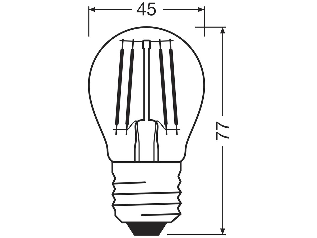 LED-Lampe LEDVANCE CLAS P E27 5.5W 806lm 2700K Ø45×77mm klar