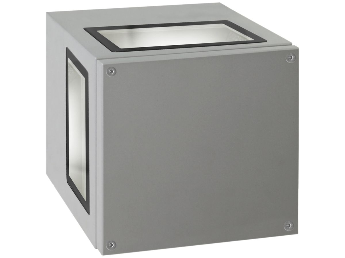 AP-LED-Wandleuchte Cube/W1 5W 3000K, vierseitig, alu