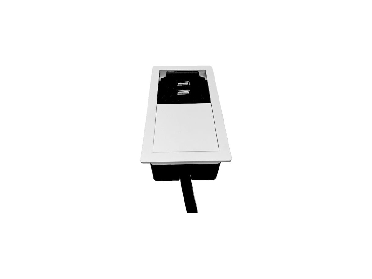 EB- oder UP-Steckdose 2×USB Karch VersaHIT, mit Kabel, weiss RAL 9010, IP54