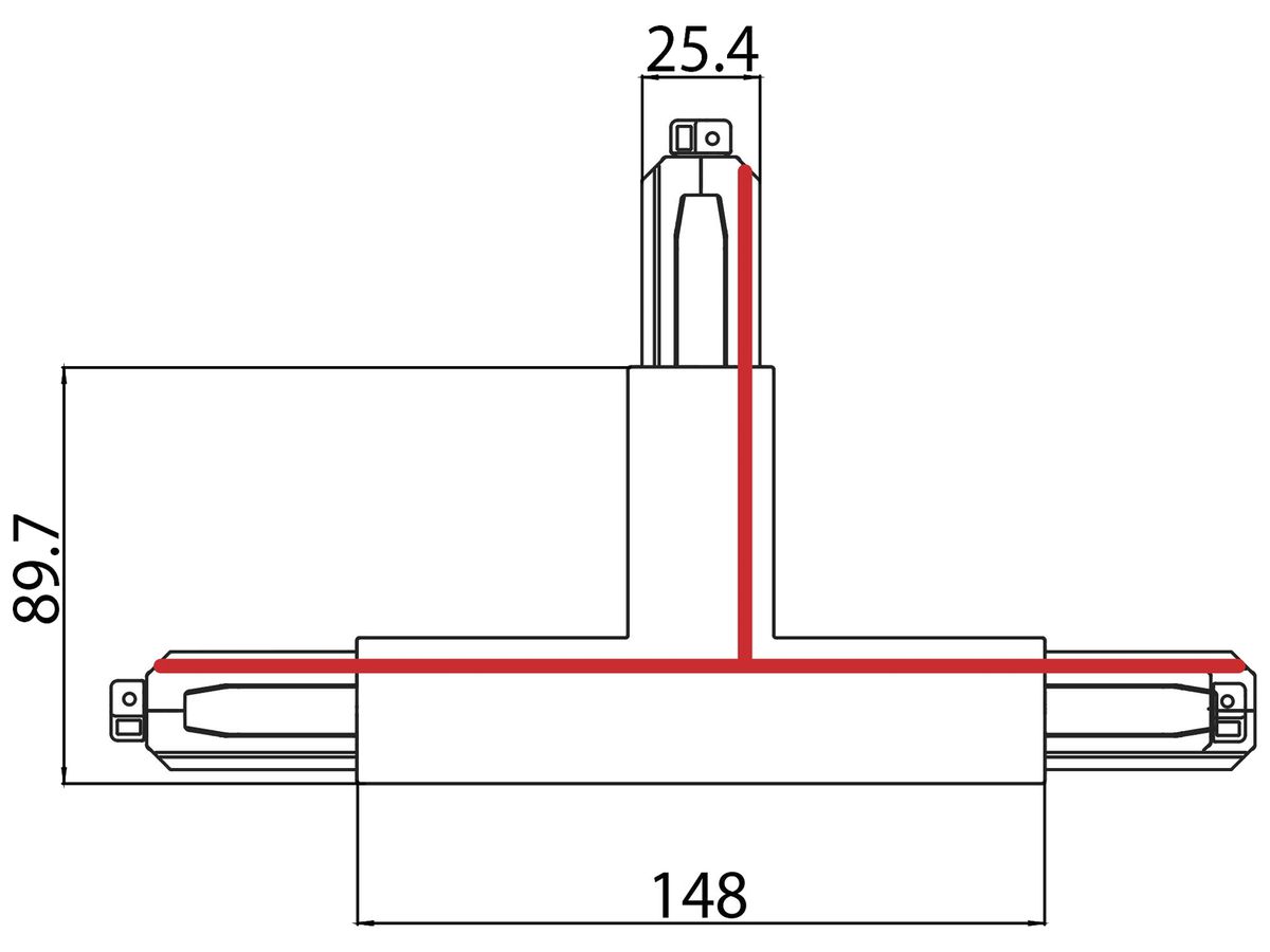 T-Einspeiser Sylvania OneTrack 3 Phasen DALI schwarz rechts innen