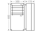 Gehäuse Hensel Mi, 300×600mm, Sammelschiene 250A, 5-polig