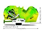 Durchgangsklemme WAGO TOPJOB S 6…35mm² 2L grün-gelb