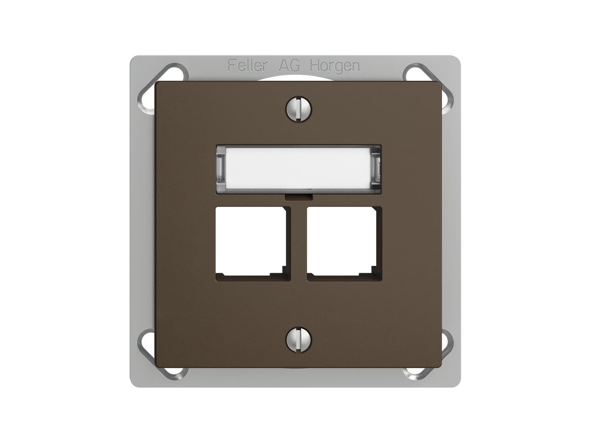 EB-Montageset S-One EDIZIOdue FM.TE für 2×RJ45 gerade, coffee