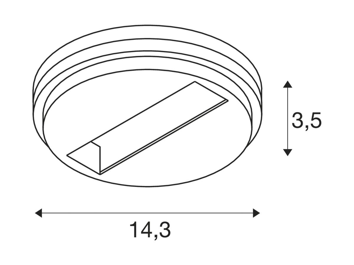 Punktauslass SLV S-TRACK 3~ DALI 220…240V Ø143×35mm weiss