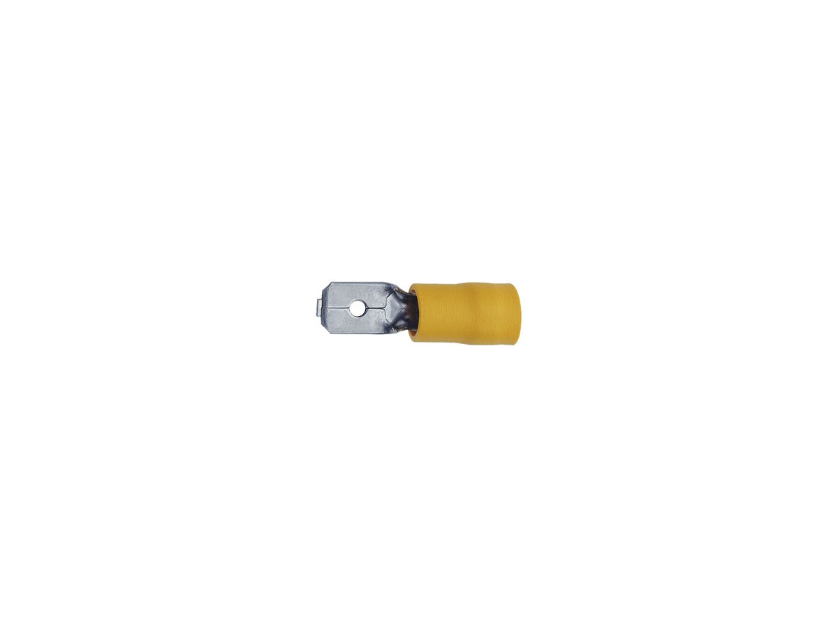 Flachstecker isoliert Ferratec 6.3×0.8/4…6mm² gelb Messing verzinnt