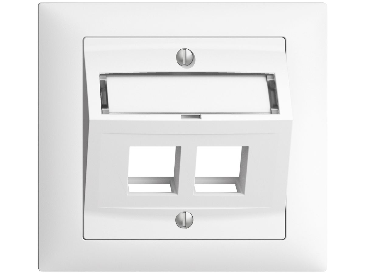 EB-Montageset EDIZIOdue FKE, mit Schrägauslasshaube, für 2×Keystone, weiss