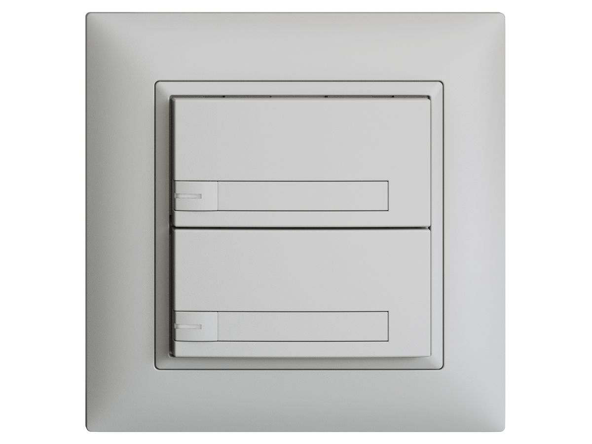 UP-KNX-Taster RGB EDUE FMI, 250mW, m.RGB-LED, m.Papier, 2×Taste, 1×Tastenb., hgu