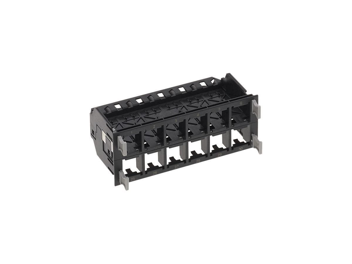 Anschlussmodulträger HD schwarz für 4×12 Module, geschirmt