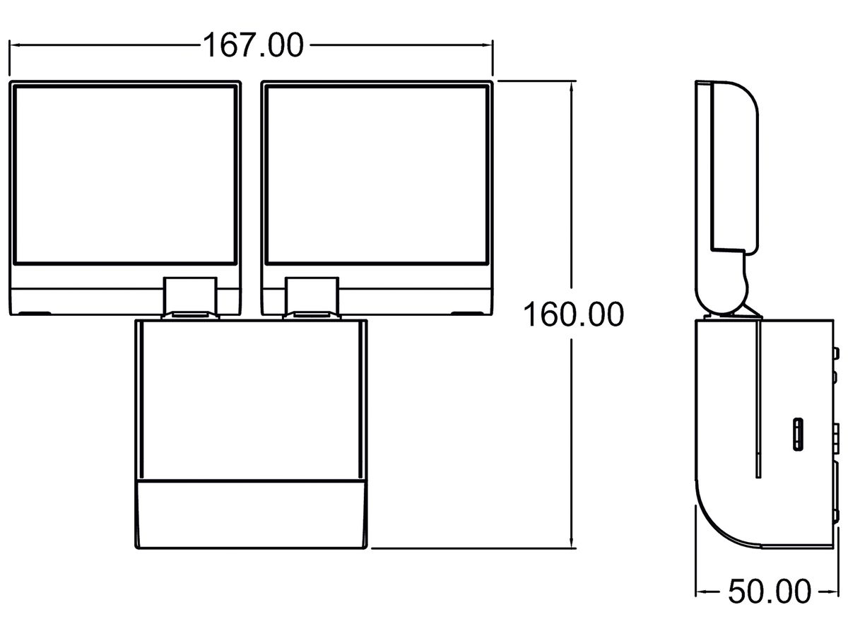 LED-Strahler theLeda S 17W 2×900lm 4000k mit Bewegungsmelder weiss IP55