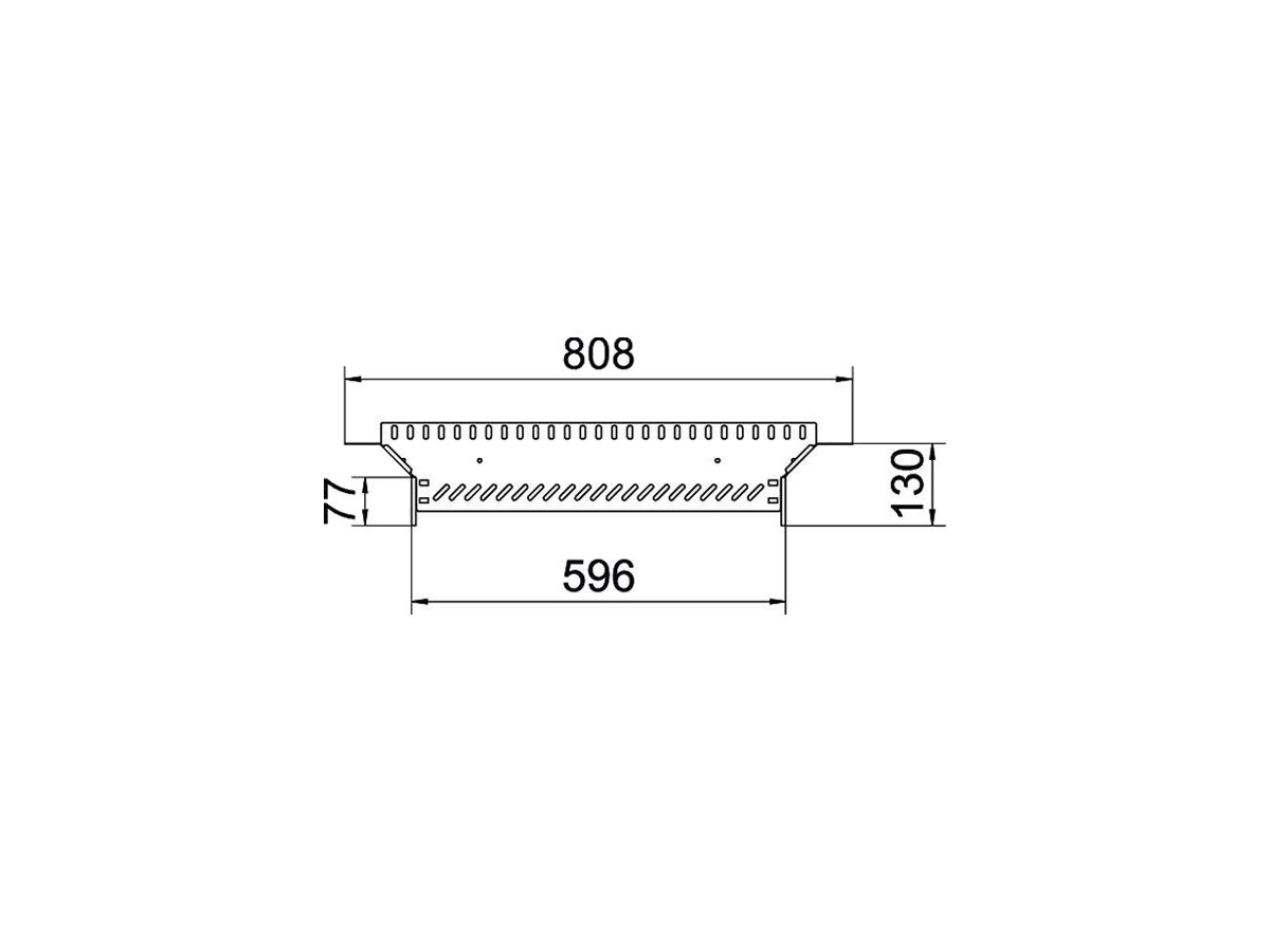 T-Abgang BET RAA 60×600mm Edelstahl A2 blank