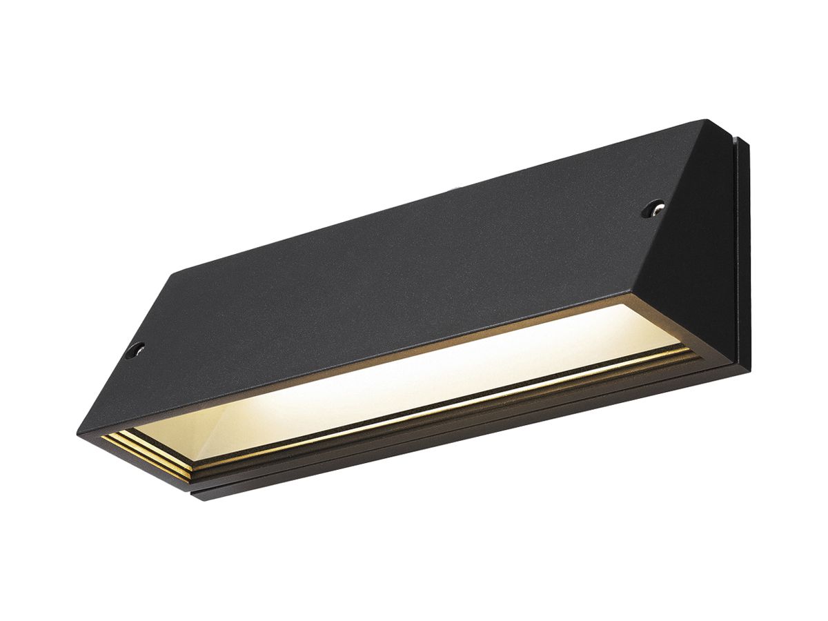 LED-Wandleuchte SLV PEMA 14W 1420lm 3000/4000K IP65 280×100×90mm schwarz