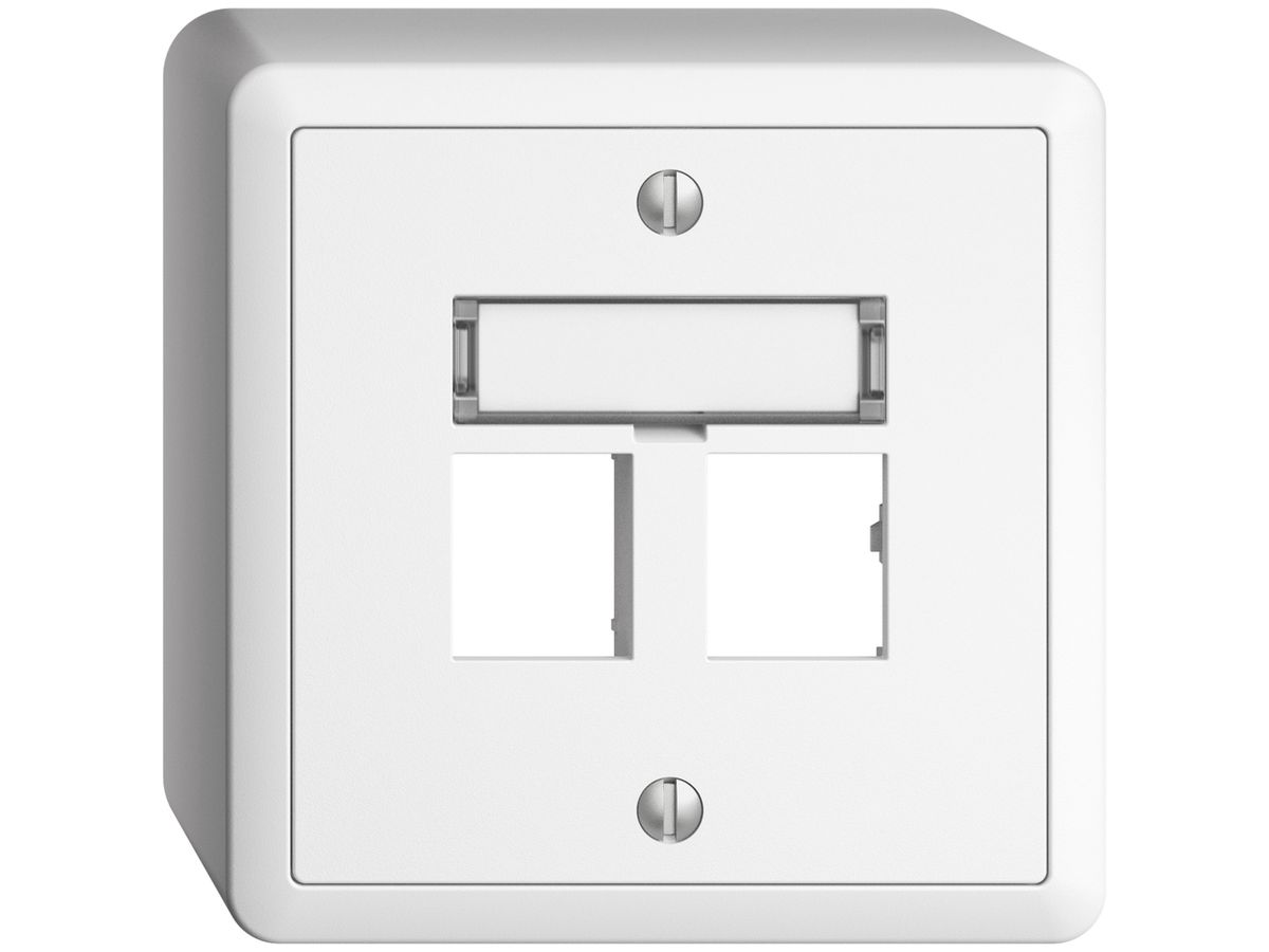 AP-Montageset EDIZIOdue Geradeauslass, für 2×RJ45 freenet, weiss