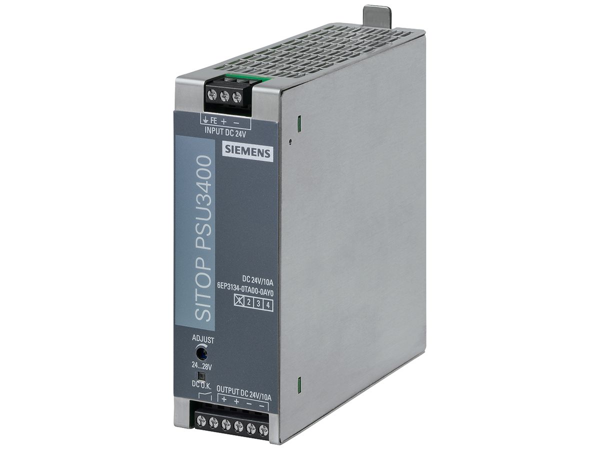 Stromversorgung Siemens SITOP, IN: 24VDC, OUT: 24VDC/10A