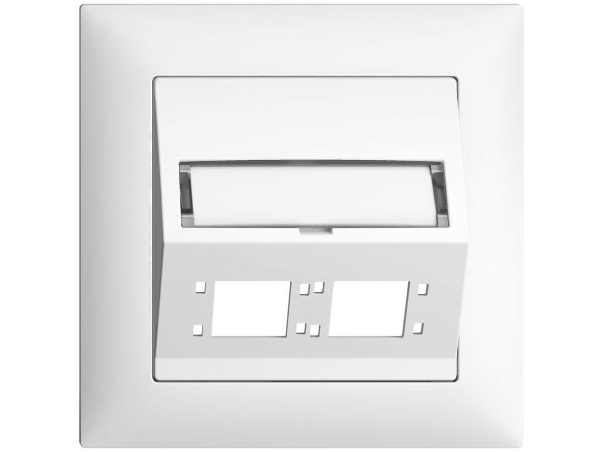 UP-Montageset EDIZIOdue FMI Schrägauslass 2×R&M Kat.6A/LC spezial, weiss