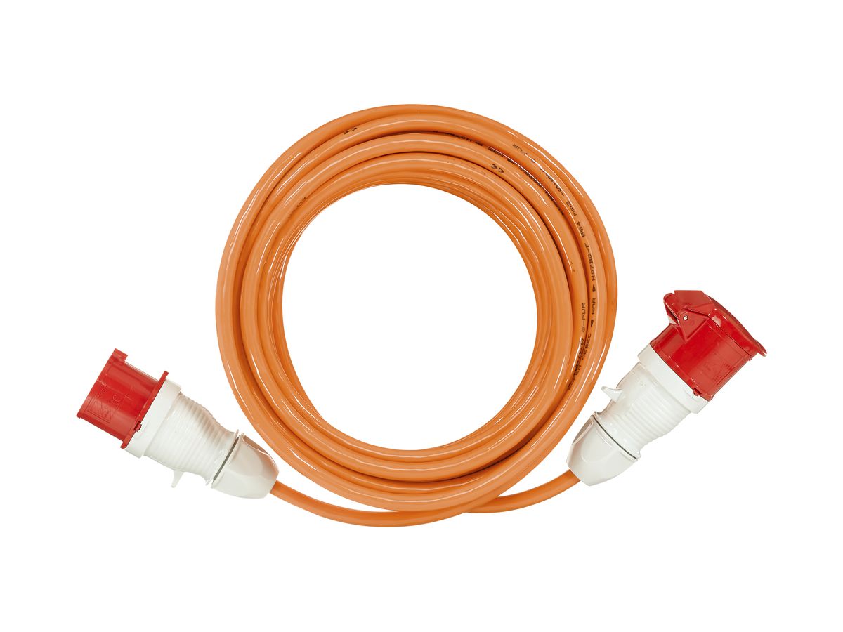 CEE-Verlängerungskabel Demelectric G-PUR 5×16mm² CEE/CEE 63A IP44 orange 20m