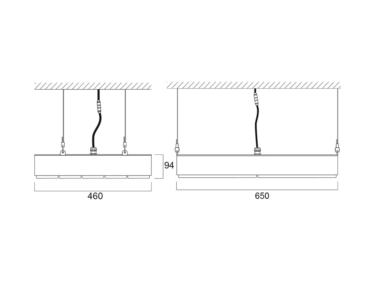 LED-Hallenstrahler Sylvania KubiXx AISLE 276W 48300lm 840 IP65 DALI 650×460