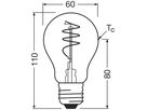 LED-Lampe Osram Vintage 1906 E27 3.4W 470lm 827 Ø60×110mm Typ A klar