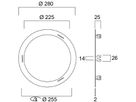 Adapterring Feilo Sylvania Ausschnitt Ø225…255mm RAL 9003