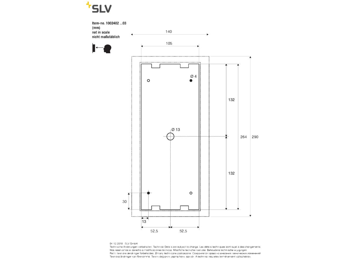 Wandleuchte SLV QUADRULO WL 15W IP44 290×140×160mm anthrazit