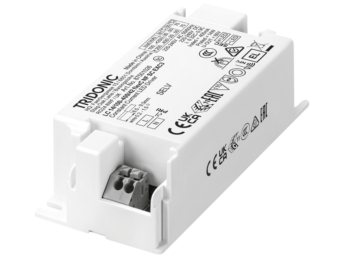 LED-Konverter Tridonic LC flexC NF SC EXC3 DIM 14W 100…400mA 97×43×30mm