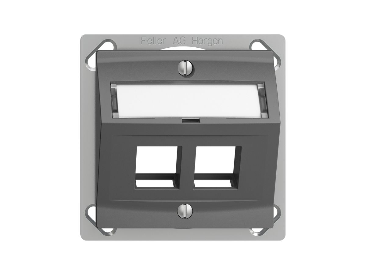 EB-Montageset Edue FM.TE, mit Schrägauslasshaube, für 2×Keystone, dunkelgrau