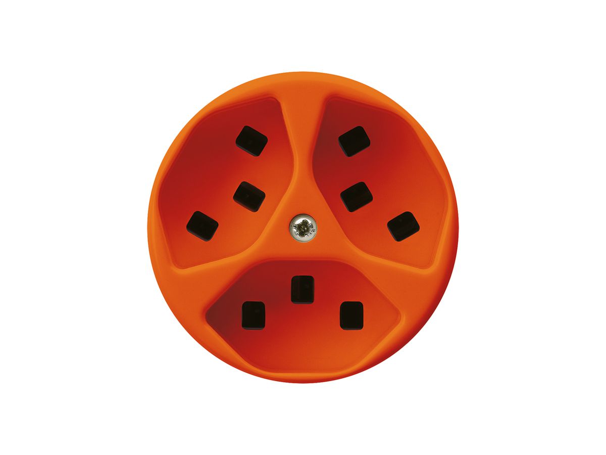 Steckdose Hager basico 3×Typ 23 A orange