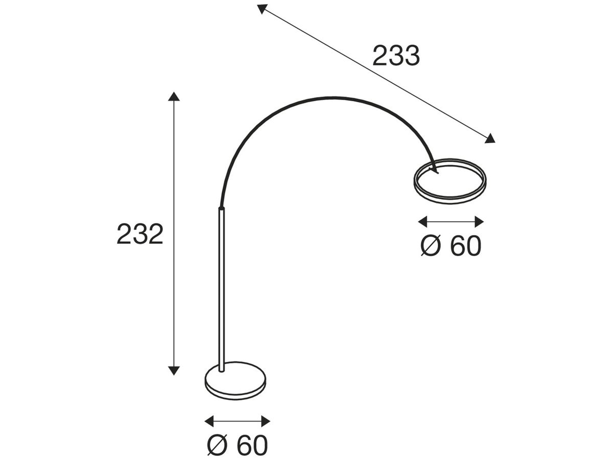 LED-Stehleuchte SLV ONE BOW 22W 1200lm 2700/3000K DIM schwarz