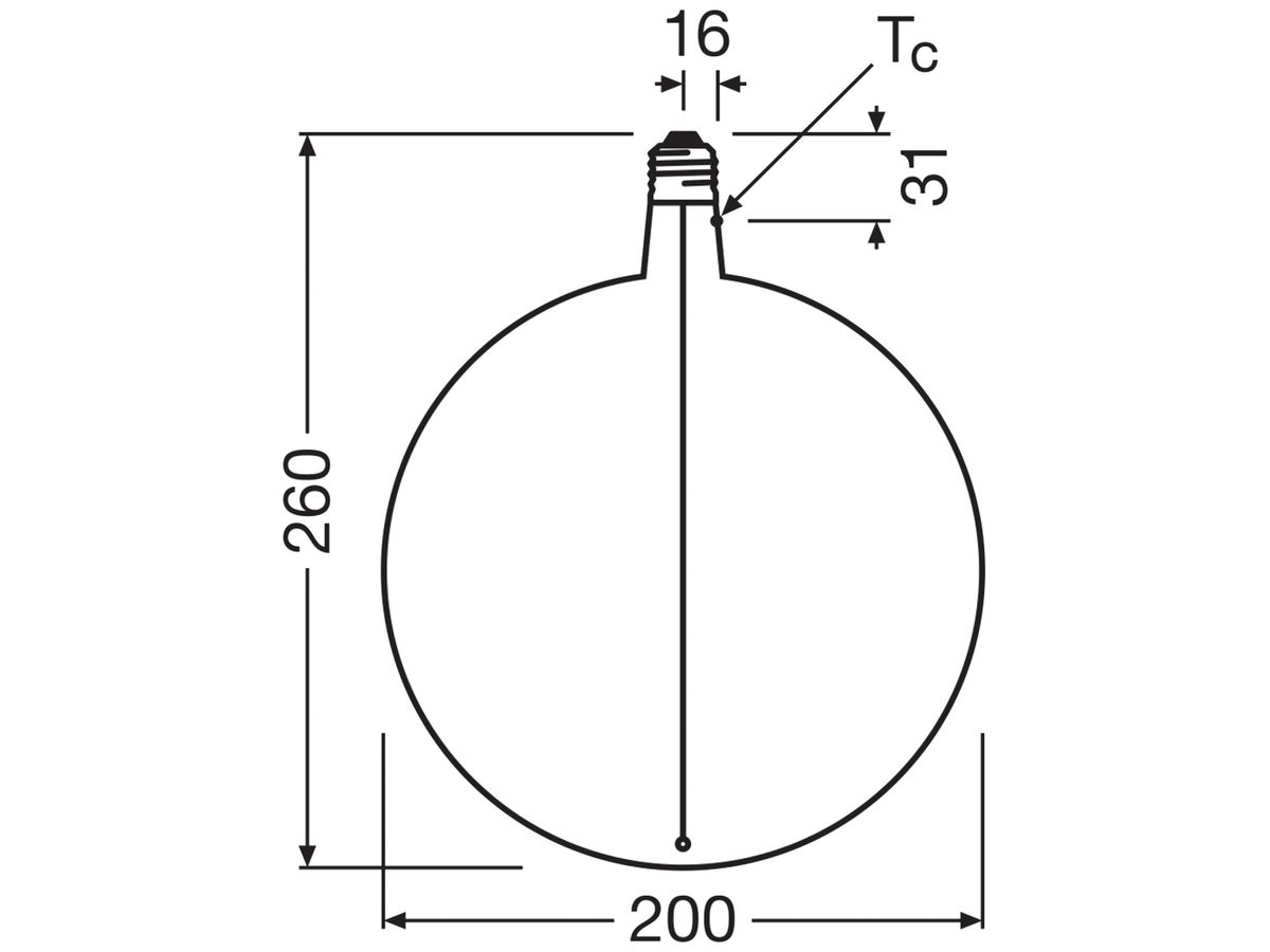 LED-Lampe Osram Vintage 1906 E27 4.8W 100lm 818 DIM Ø200×260mm R63 Rauch