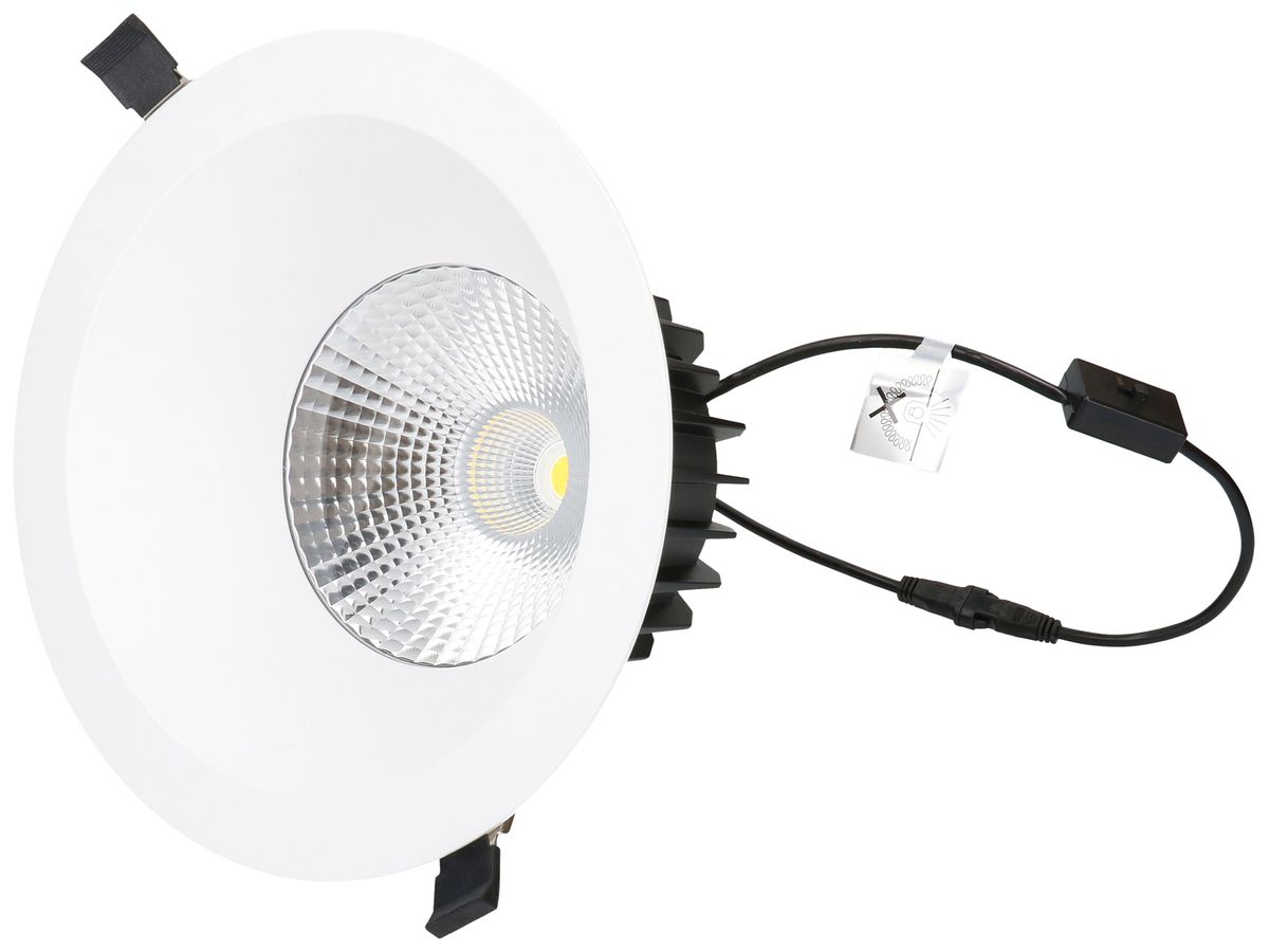 EB-LED-Spot maxLUCE ATMO 200 24W 2640lm 3000…4000K IP44 1-10V DALI Ø240mm weiss