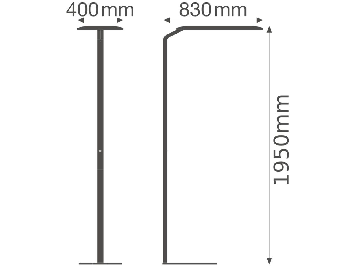 LED-Stehleuchte LDV FLOOR STANDING HOME OFFICE 43W 5600lm 4000K 1950mm weiss