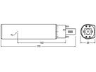 LED-Lampe DULUX D/E LED HF G24q-3 10W 230V 840 1100lm 200mm