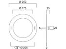 Adapterring Feilo Sylvania Ausschnitt Ø175…225mm RAL 9003