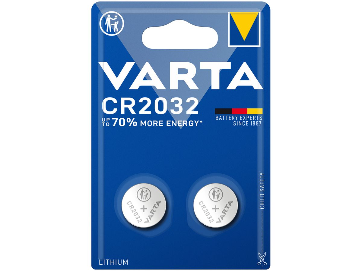 Knopfzelle Lithium VARTA Electronics CR2032 3V Blister à 2 Stück