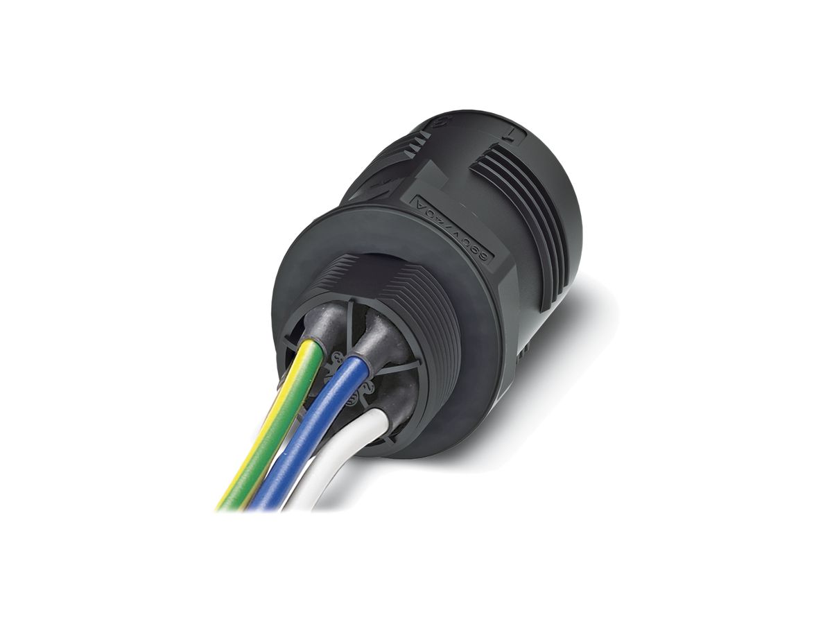 Durchführung QUICKON 4LPE M25 6mm² ohne Mutter mit Kabel 0.5m schwarz