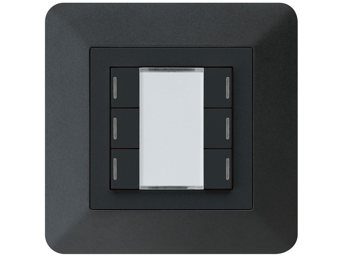 UP-Taster kallysto.trend KNX 6×RGB LED s/e-link schwarz