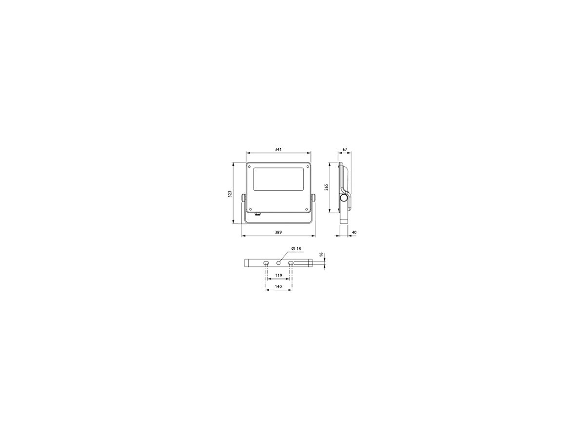 LED-Strahlerleuchte CoreLine Tempo BVP125 LED120/740 A, grau