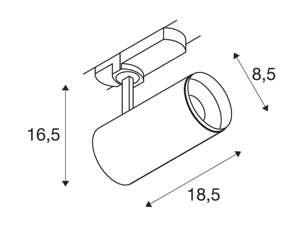 LED-Spot SLV 3~ NUMINOS M DALI 20W 1885lm 2700K 60° Ø85×185mm weiss