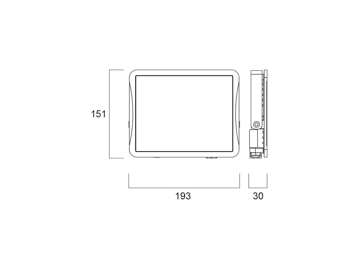 LED-Strahler Sylvania START Flood 58W 7000lm 840 IP65 110° 151×193mm sz